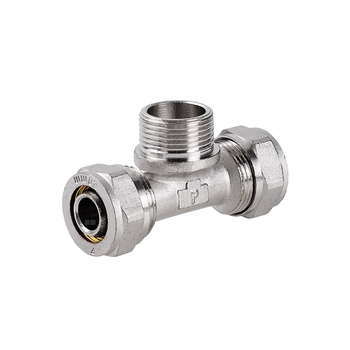 Trójnik PERFEXIM 708 mosiądz niklowany 25 mm x 3/4'' x 25 mm (zz x GZ x zz)