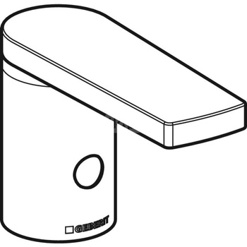 Korpus baterii Geberit bez okrągłego otworu, do baterii umywalkowej typ 186: Chrom błyszczący