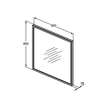 Lustro ze światłem 800x38x800 mm - CONCA