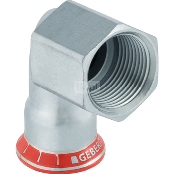 Kolano 90' GEBERIT Mapress C-Stahl FKM przejściowe, stal (ocynk galwaniczny/elektrolityczny) (ocynk), DN 25 x 28 mm (GW x mufa zaprasowywana), (głębokość: 35 mm) z uszczelką