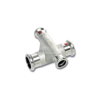 Czwórnik SANHA Therm dwupłaszczyznowy stal 15 mm, zw x zw x zw x zw