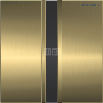 Elektroniczny zawór spłukujący Geberit do pisuaru, zasilanie bateryjne, Typ 50, chrom szczotk., mosiądz, prostokątny