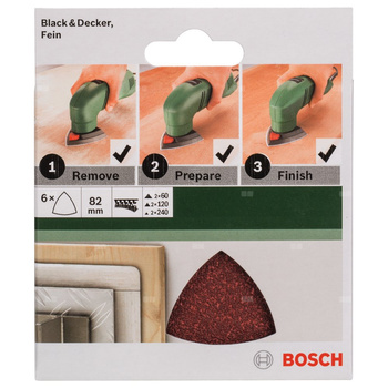 6-częściowy zestaw papierów ściernych do szlifierek delta 82MM