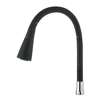 Dwufunkcyjna elastyczna wylewka do baterii, czarny / chrom