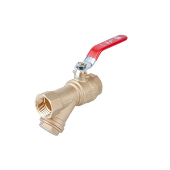 Zawór kulowy PERFEXIM PHA-006 mosiądz chromowany, PN30 1'' GW z filtrem skośnym, uchwyt: dźwignia