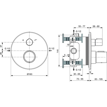CERATH. T100 BATERIA WANNOWA-NAT. CHROM KIT2