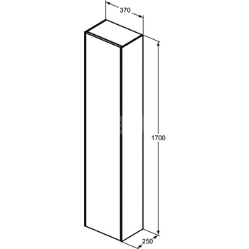 Szafka 370x250x1700 mm, 1 drzwi - CONCA