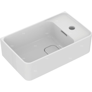 Umywalka do rąk 450x270x170 mm, 1 otwór na baterię, z przelewem - STRADA II