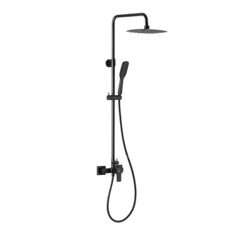 Deszczownia MOKAIT z baterią natryskową ścienną, black