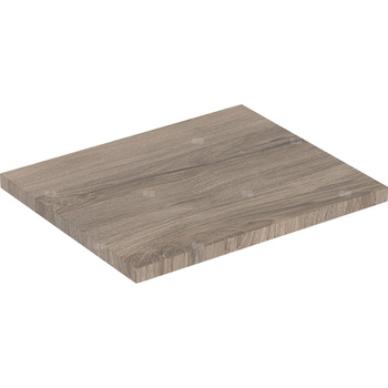 Półka Geberit Selnova Square do szafki bocznej i średniej, z jednymi drzwiami: Orzech włoski hickory / Melamina, struktura drewna