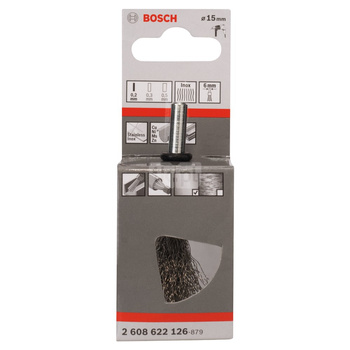 SZCZOTKA PĘDZLOWA FAL.15X0,2X- INOX 6MM