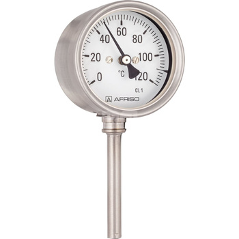 Termometr bimetaliczny AFRISO BiTh Ch, D412 fi 63 mm 0…160'C tuleja 150 mm połączenie ax