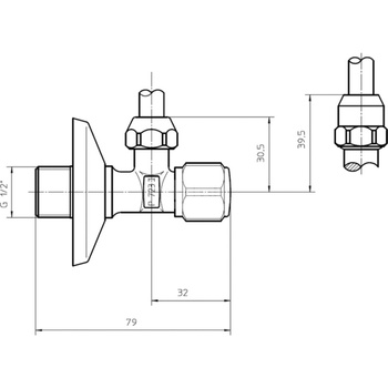 Zawór kątowy 79 mm - MULTI SUITES - FINISHED PRODUCTS