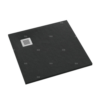 Brodzik kompozytowy Stabilsound Plus® Kalait Black Stone 90x90x3,5 cm, kwadratowy