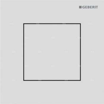 Przycisk uruchamiający Geberit typ 40 do systemu spłukiwania pisuarów z pneumatycznym uruchamianiem spłukiwania, kwadratowy: Biały matowy / Z powłoką easy-to-clean