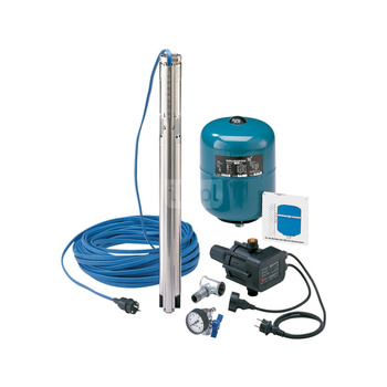 Pompa głębinowa GRUNDFOS SQ częstotliwość 50/60 Hz, moc 0.7 kW 5.2 A, prędkość obrotowa 10700 obr/min, z zaworem zwrotnym