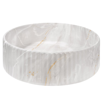 Umywalka nablatowa Glamour beż połysk marmur