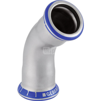 Kolano 45' GEBERIT Mapress Edelstahl, stal nierdzewna, 108 mm, DN 100 x 108 mm x DN 100 (mufa zaprasowywana x mufa zaprasowywana), (głębokość: 68 mm) z uszczelką