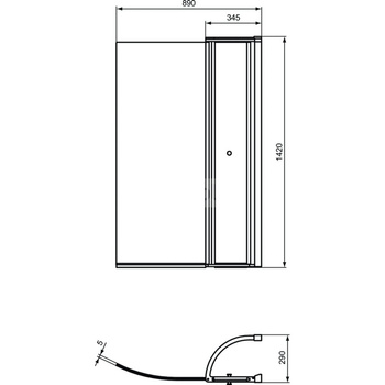 Parawan nawannowy 890x290x1420 mm - CONNECT AIR