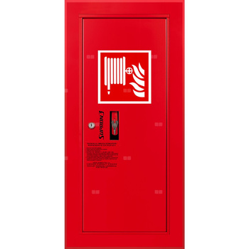 Hydrant DN 25 wnękowy boczny, wąż 30 m, zamek patent, RAL 3000 prawy