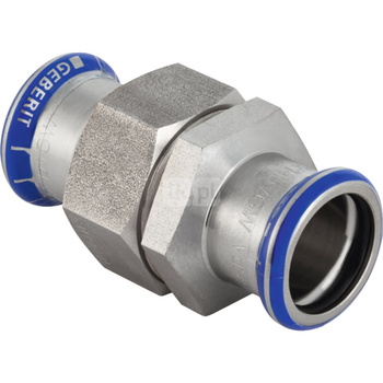 Śrubunek hydrauliczny GEBERIT Mapress Edelstahl z nakrętką ze stali CrNi stal nierdzewna mz 18 mm z pierścieniem zacinającym