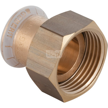 Śrubunek hydrauliczny GEBERIT Mapress Kupfer mosiądz GW 2 1/4'' 42 mm z pierścieniem zacinającym