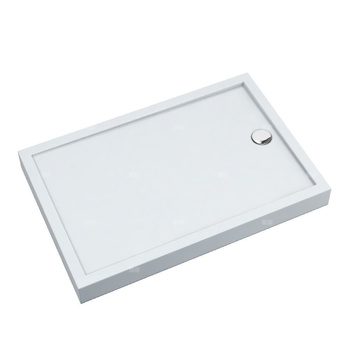 Brodzik akrylowy zintegrowany z nośnikiem Stabilsound Plus® oraz obudową akrylową przeciągniętą do podłogi Competia New 80x140x12 cm, prostokątny z odpływem na krótszym boku