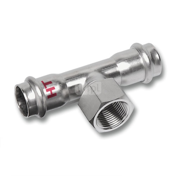 Trójnik SANHA NiroSan Press Industry stal nierdzewna 54 mm x 3/4'' x 54 mm (zw x GW x zw)