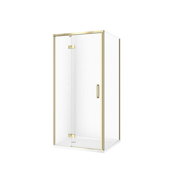 SET C275 KABINA LARGA LEWA ZŁOTA MAT 90X90X195+TAKO BIAŁY 90X4 WIR