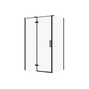 KABINA PRYSZNICOWA CITY Z ZAWIASAMI CZARNA 120X90X195 LEWA TRANSP