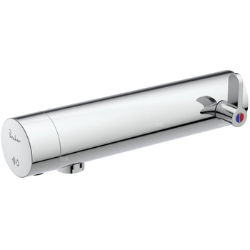 Bateria umywalkowa ścienna 71,5x220x67 mm, wylewka 170 mm 3.8 l/min (3 bary), bez korka spustowego - Sensorflow NEW