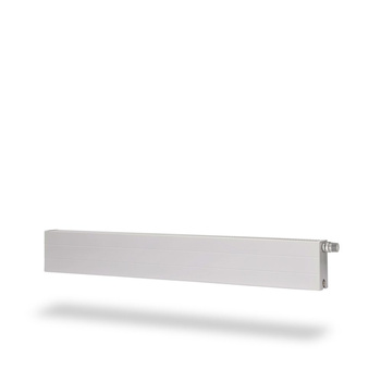 Grzejnik płytowy typ 22 PURMO Plint R wym. 200 x 1400 mm, kolor biały, moc 1014 W, front Płaski profilowany