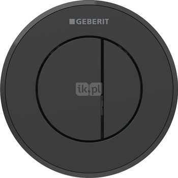 Pneumatyczny przycisk uruchamiający WC Geberit Typ 10, ręczny, podtynkowy, dwudzielny, czarny mat, easy-to-clean