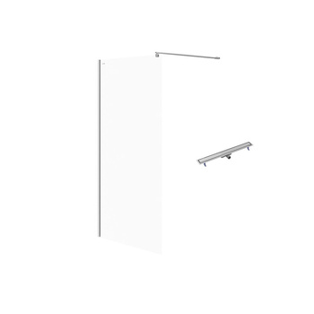 SET C75 WALK-IN MILLE CHROM 100X200+ODPŁYW LINIOWY TAKO 90 STAL WIR