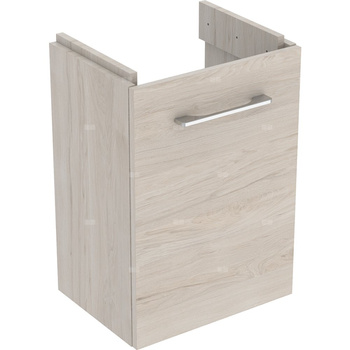 Dolna szafka pod umywalkę kompaktową Geberit Selnova Square, z jednymi drzwiami: Szerokość umywalki=45cm, Orzech włoski hickory jasny