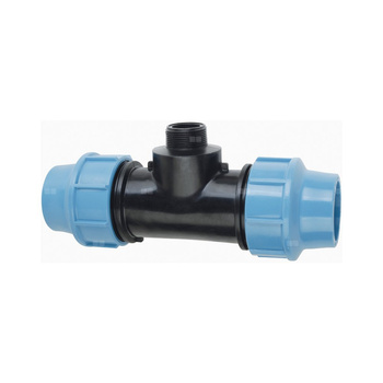 Trójnik AGAFLEX PP 75 mm x 3'' x 75 mm (połączenie zaciskowe x GZ x połączenie zaciskowe)do rur PE