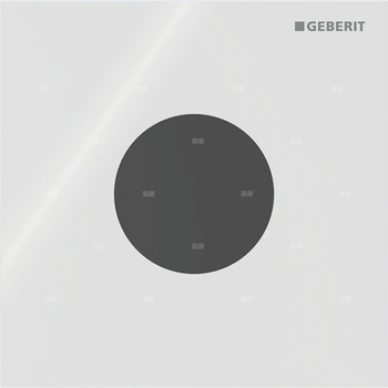 Elektroniczny zawór spłukujący Geberit do pisuaru, zasilanie 230V, Typ 40, szkło białe, okrągły