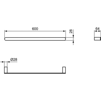CONCA PORĘCZ 60 CM OKR. CHROM