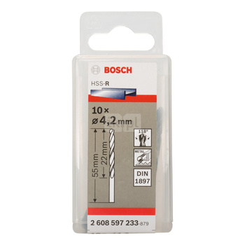 Wiertła do blach HSS-R, DIN 1897 4,2x55 10 szt.