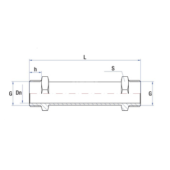 Przedłużka RUMET mosiądz 1/2'' x 1/2'' (GZ), 110 mm