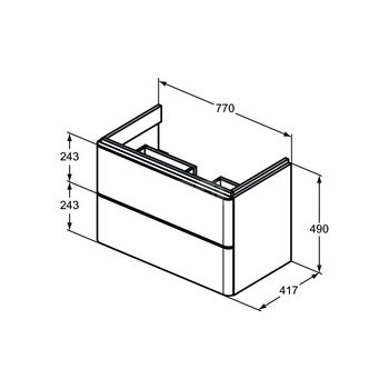 ADAPTO SZAFKA 77X41 2 DRWS GLS WHT