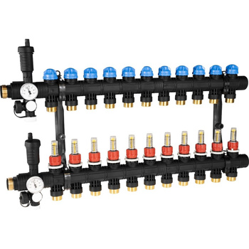 Rozdzielacz do ogrzewania podłogowego AFRISO ProCalida EF1 11-obieg. poliamid GZ 1'' x euroconus 3/4''