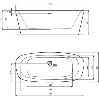 DEA WANNA WOLNOS 170X75 SILK WHITE/BLACK