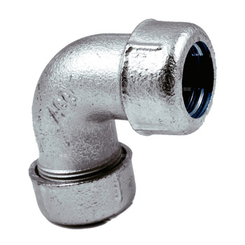 Kolano AGAFLEX WOK, żeliwo, 3/4'' (połączenie zaciskowe x połączenie zaciskowe)