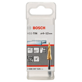 Wiertła stopniowe ze stali HSS-TiN 4-12  mm