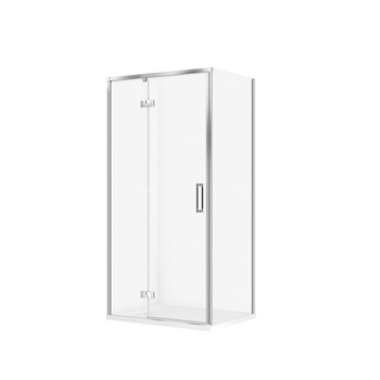 SET C136 KABINA LARGA LEWA CHROM 100X80X195+TAKO BIAŁY 100X4 WIRT