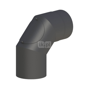 Kolano 90st. fi250mm z wyczystką, kolor czarny