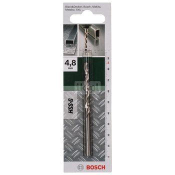Wiertła do metalu HSS-G, DIN 338 D = 4,8 mm, L = 86 mm