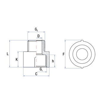 Przedłużka redukcja RUMET mosiądz 1/2'' x 3/8'' (GW x GZ), 27 mm