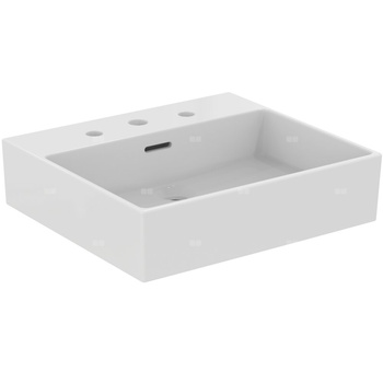 Umywalka 500x450x150 mm Spód szlifowany, 3 otwory na baterię, z przelewem - EXTRA